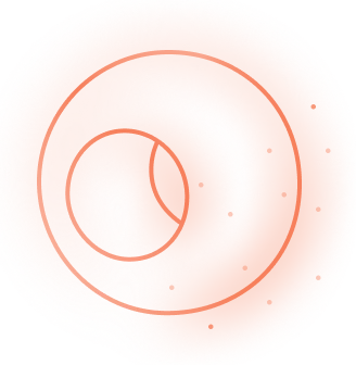Abstract orange circular shape with smooth gradient texture.